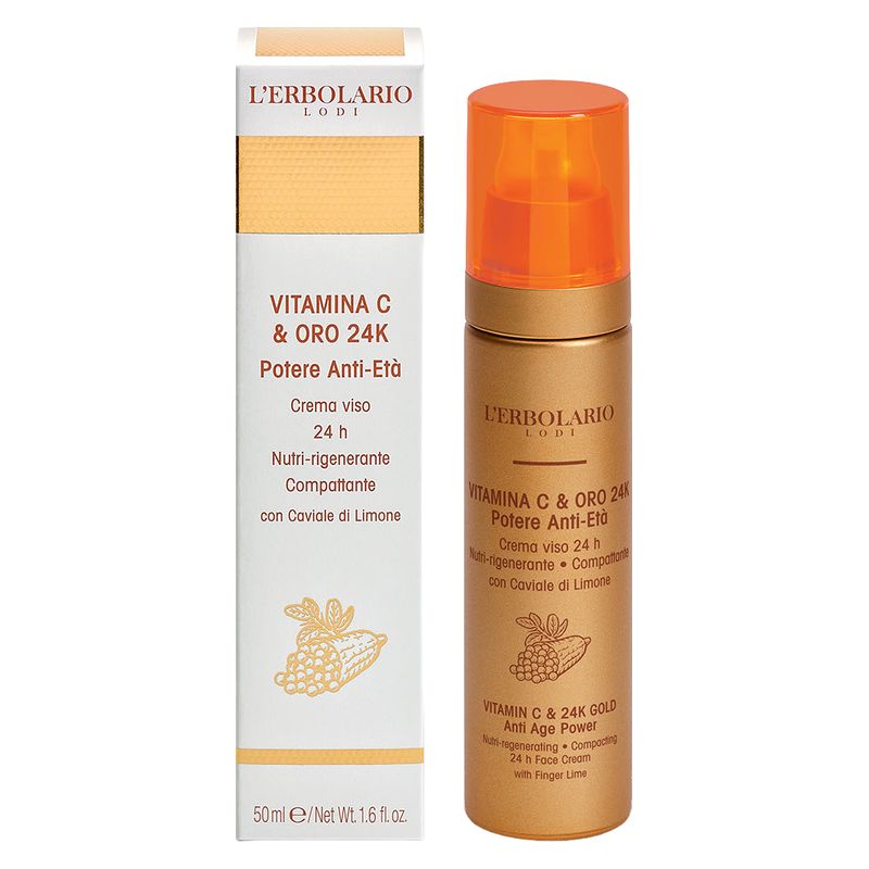 L'Erbolario - VITAMINA C & ORO 24K POTERE ANTI-ETà CREMA VISO 24H L'Erbolario - VITAMINA C & ORO 24K POTERE ANTI-ETà CREMA VISO 24H