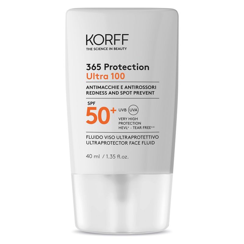 KORFF - 365 PROTECTION ULTRA 100 FLUIDO VISO ULTRAPROTETTIVO SPF50+ KORFF - 365 PROTECTION ULTRA 100 FLUIDO VISO ULTRAPROTETTIVO SPF50+