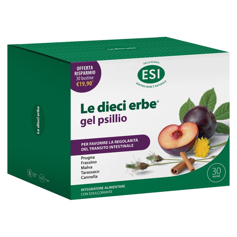 ESI - LE DIECI ERBE GEL PSILLIO INTEGRATORE ALIMENTARE BUSTINE ESI - LE DIECI ERBE GEL PSILLIO INTEGRATORE ALIMENTARE BUSTINE