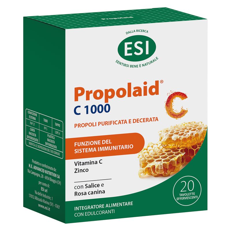 ESI - PROPOLAID C 1000 INTEGRATORE ALIMENTARE TAVOLETTE EFFERVESCENTI ESI - PROPOLAID C 1000 INTEGRATORE ALIMENTARE TAVOLETTE EFFERVESCENTI