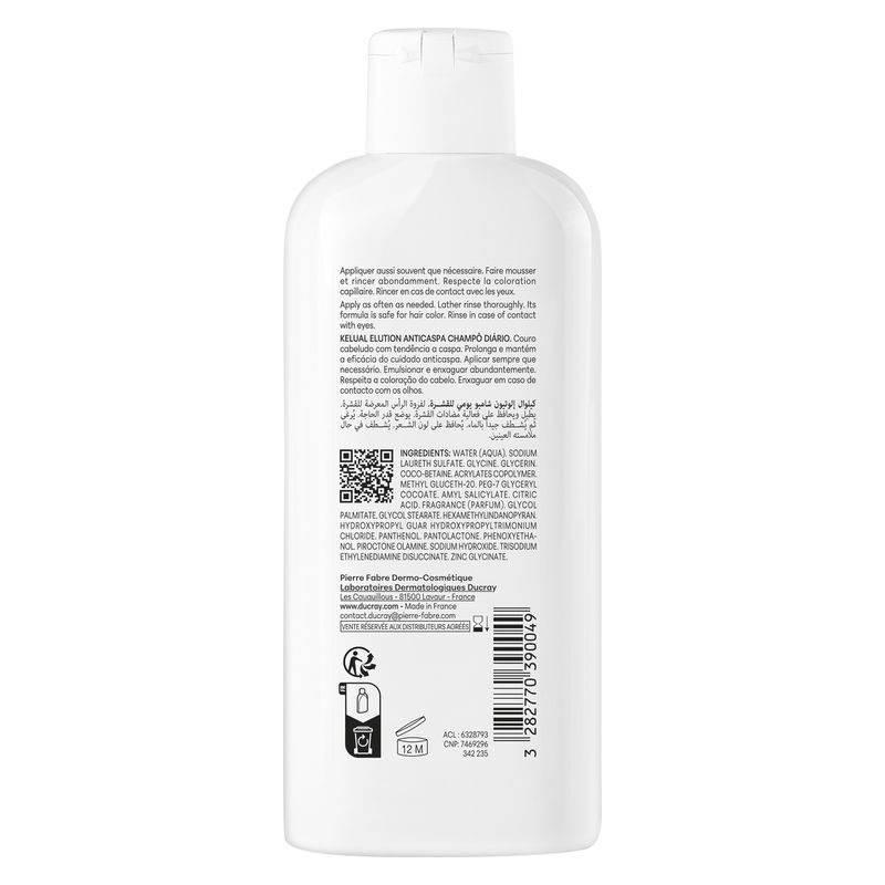 DUCRAY - KELUAL ELUTION ANTI-PELLICULAIRE SHAMPOOING QUOTIDIEN DUCRAY - KELUAL ELUTION ANTI-PELLICULAIRE SHAMPOOING QUOTIDIEN