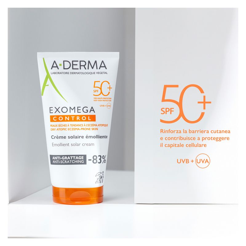 A-Derma - EXOMEGA CONTROL CRèME SOLAIRE éMOLLIENTE SPF 50+