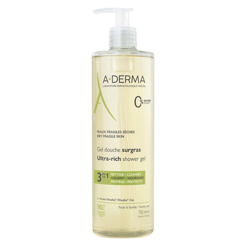 A-Derma - GEL DOUCHE SURGRAS 3 EN 1 A-Derma - GEL DOUCHE SURGRAS 3 EN 1