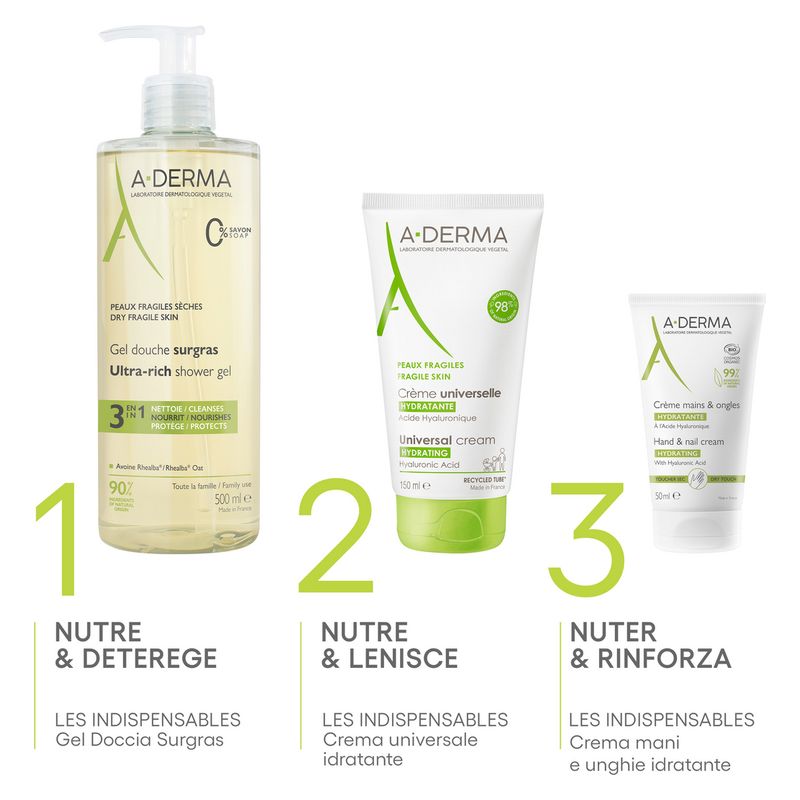 A-Derma - GEL DOUCHE SURGRAS 3 EN 1 A-Derma - GEL DOUCHE SURGRAS 3 EN 1