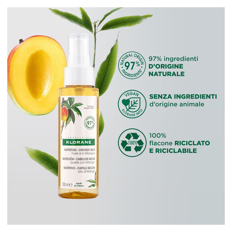 KLORANE - NUTRITION - CHEVEUX SECS HUILE à LA MANGUE KLORANE - NUTRITION - CHEVEUX SECS HUILE à LA MANGUE