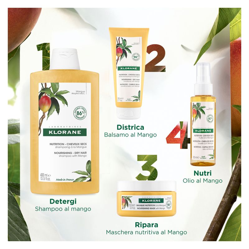 KLORANE - NUTRITION - CHEVEUX SECS HUILE à LA MANGUE KLORANE - NUTRITION - CHEVEUX SECS HUILE à LA MANGUE