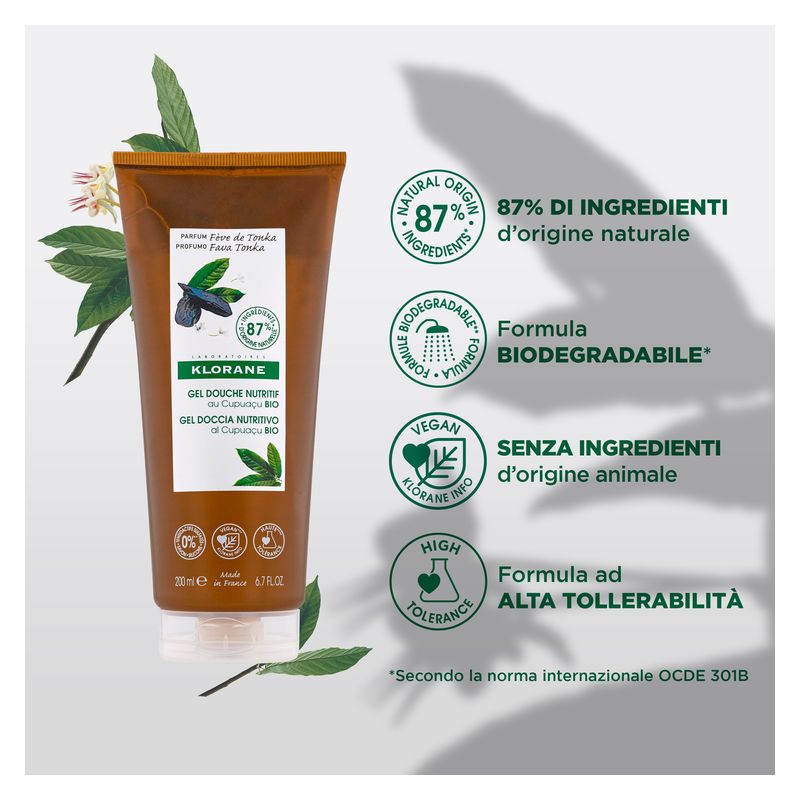 KLORANE - GEL DOUCHE NUTRITIF FèVE DE TONKA KLORANE - GEL DOUCHE NUTRITIF FèVE DE TONKA
