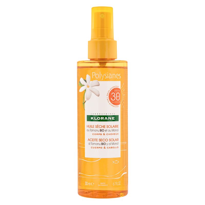KLORANE - HUILE SèCHE SOLAIRE AU TAMANU BIO ET AU MONOI CORPS & CHEVEUX SPF 30 KLORANE - HUILE SèCHE SOLAIRE AU TAMANU BIO ET AU MONOI CORPS & CHEVEUX SPF 30