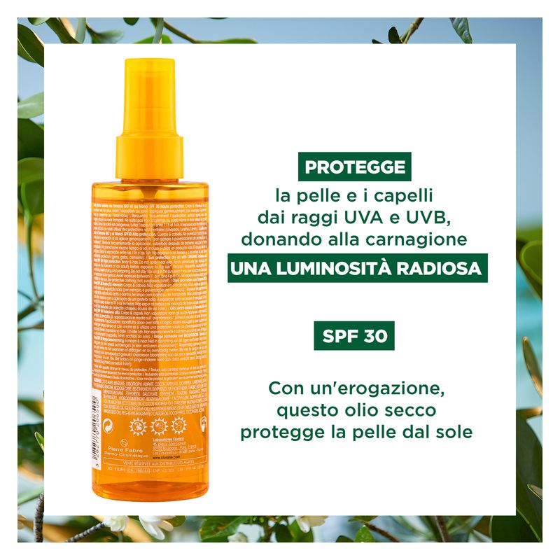 KLORANE - HUILE SèCHE SOLAIRE AU TAMANU BIO ET AU MONOI CORPS & CHEVEUX SPF 30 KLORANE - HUILE SèCHE SOLAIRE AU TAMANU BIO ET AU MONOI CORPS & CHEVEUX SPF 30