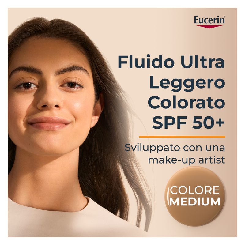 Eucerin - SUN PROTECTION HYDRO PROTECT FLUIDO ULTRA-LIGHT FLUID TINTED MEDIUM SPF 50+ Eucerin - SUN PROTECTION HYDRO PROTECT FLUIDO ULTRA-LIGHT FLUID TINTED MEDIUM SPF 50+