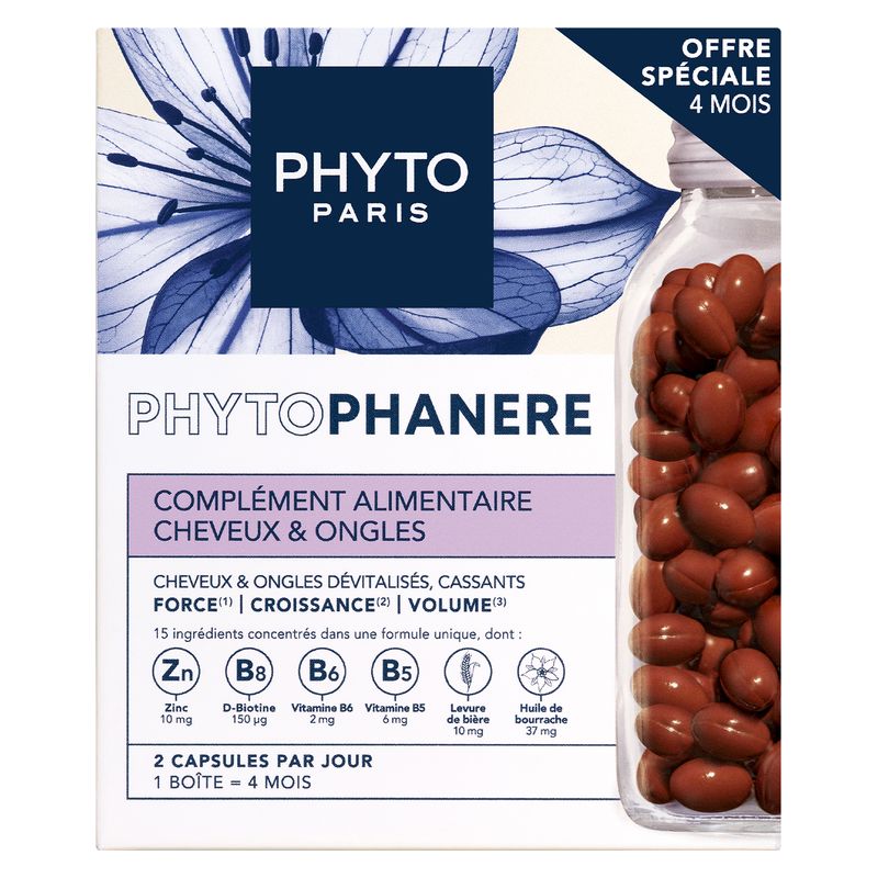 PHYTO - PHYTOPHANERE COMPLéMENT ALIMENTAIRE CHEVEUX & ONGLES CAPSULES PHYTO - PHYTOPHANERE COMPLéMENT ALIMENTAIRE CHEVEUX & ONGLES CAPSULES