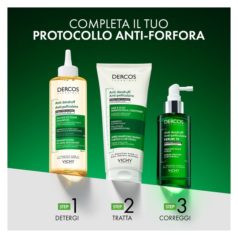 VICHY - DERCOS ANTI DANDRUFF WATER TO FOAM SHAMPOO CURLY & COILY HAIR