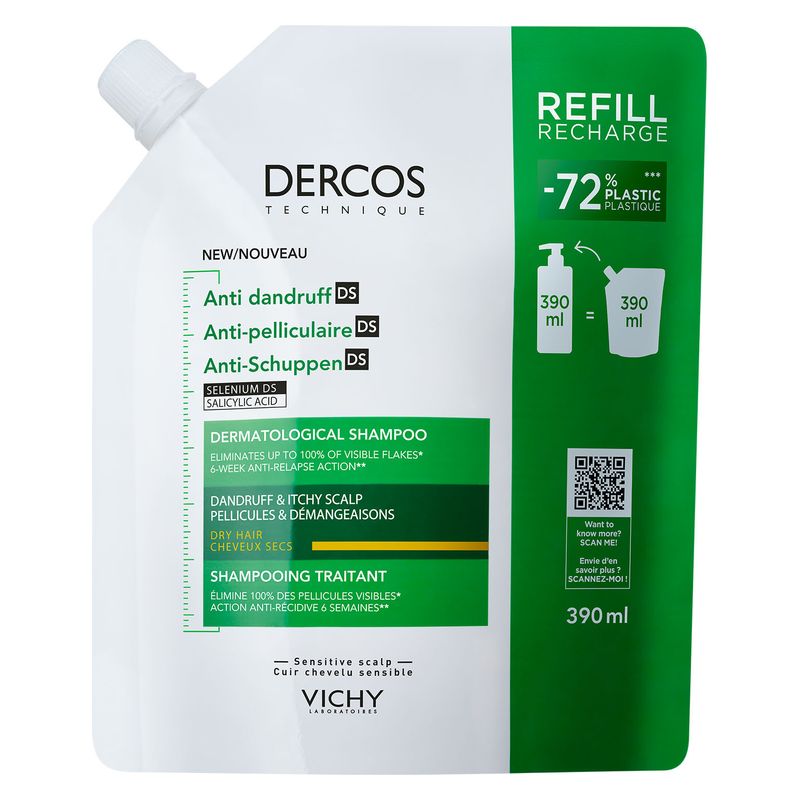 VICHY - DERCOS ANTI DANDRUFF DS SHAMPOOING TRAITANT CHEVEUX SECS VICHY - DERCOS ANTI DANDRUFF DS SHAMPOOING TRAITANT CHEVEUX SECS
