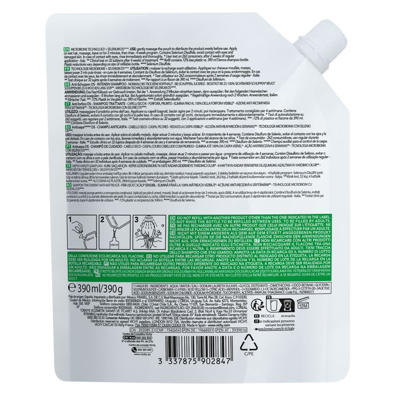 VICHY - DERCOS ANTI DANDRUFF DS SHAMPOOING TRAITANT CHEVEUX SECS VICHY - DERCOS ANTI DANDRUFF DS SHAMPOOING TRAITANT CHEVEUX SECS