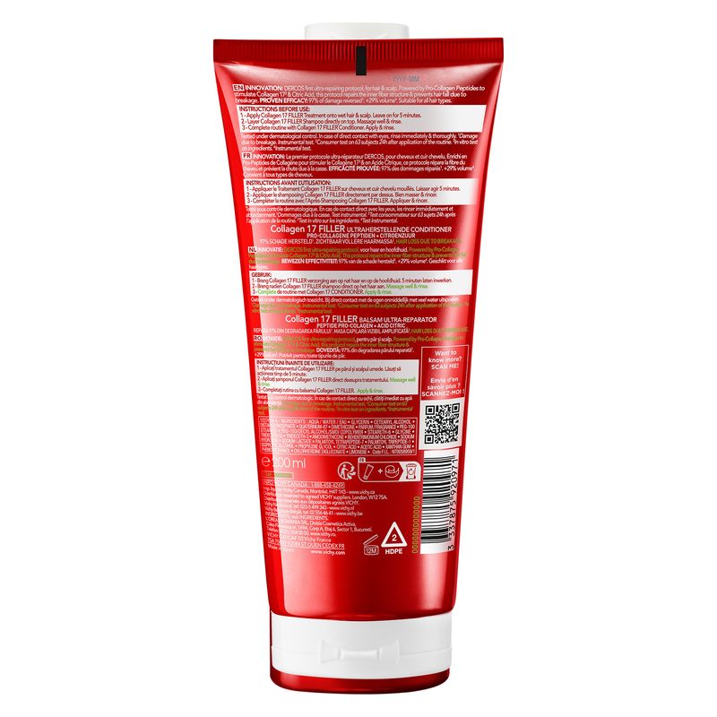 VICHY - DERCOS COLLAGEN FILLER 17 ULTRA-REPAIRING CONDITIONER VICHY - DERCOS COLLAGEN FILLER 17 ULTRA-REPAIRING CONDITIONER