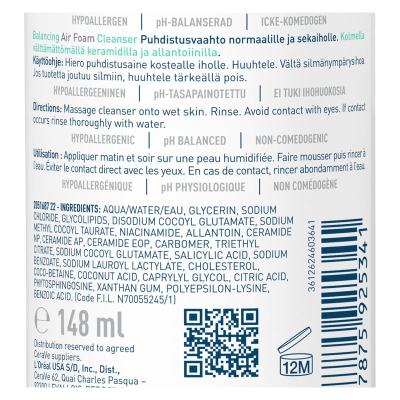 CERAVE - MOUSSE NETTOYANTE EQUILIBRANTE