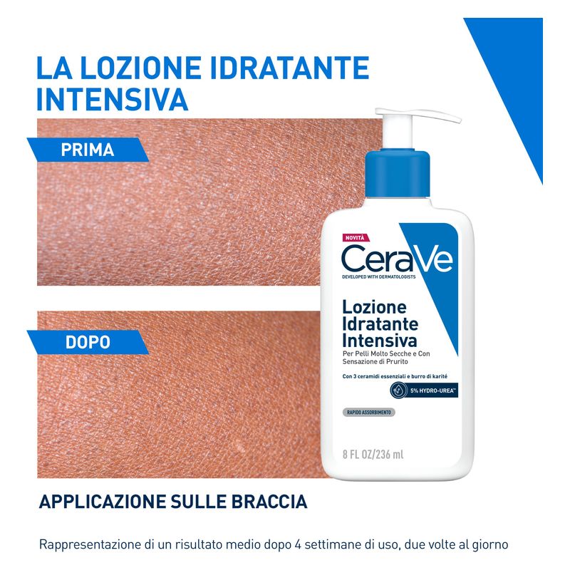 CERAVE - LOZIONE IDRATANTE INTENSIVA PER PELLI MOLTO SECCHE E CON SENSAZIONE DI PRURITO 5 % HYDRO-UREA