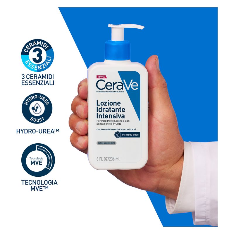 CERAVE - LOZIONE IDRATANTE INTENSIVA PER PELLI MOLTO SECCHE E CON SENSAZIONE DI PRURITO 5 % HYDRO-UREA