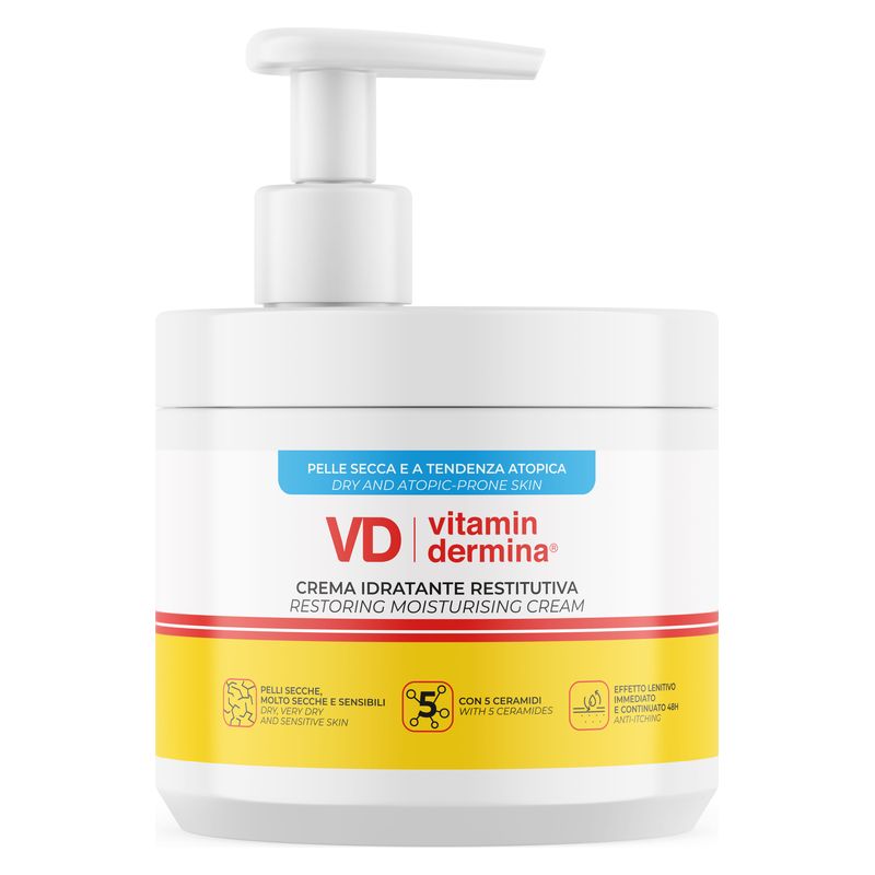 VITAMINDERMINA - CREMA IDRATANTE RESTITUTIVA CON EROGATORE PELLE SECCA E A TENDENZA ATOPICA VITAMINDERMINA - CREMA IDRATANTE RESTITUTIVA CON EROGATORE PELLE SECCA E A TENDENZA ATOPICA