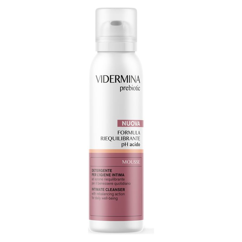 VIDERMINA - PREBIOTIC MOUSSE DETERGENTE PER L'IGIENE INTIMA FORMULA RIEQUILIBRANTE PH ACIDO VIDERMINA - PREBIOTIC MOUSSE DETERGENTE PER L'IGIENE INTIMA FORMULA RIEQUILIBRANTE PH ACIDO