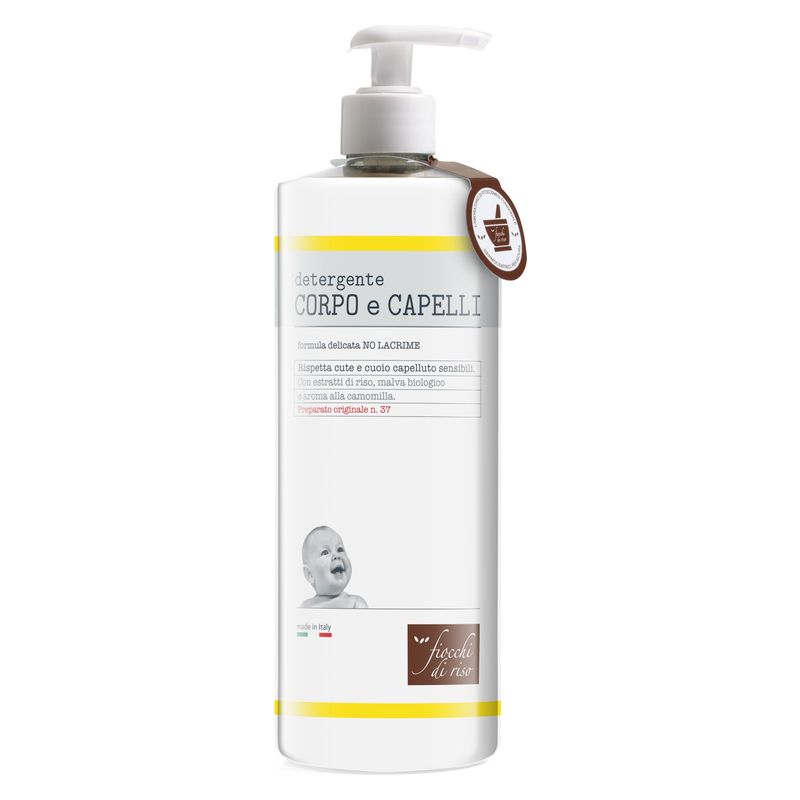 Fiocchi di Riso - Detergente Corpo E Capelli Con Estratti Di Riso, Malva Biologico E Aroma Alla Camomilla Fiocchi di Riso - Detergente Corpo E Capelli Con Estratti Di Riso, Malva Biologico E Aroma Alla Camomilla