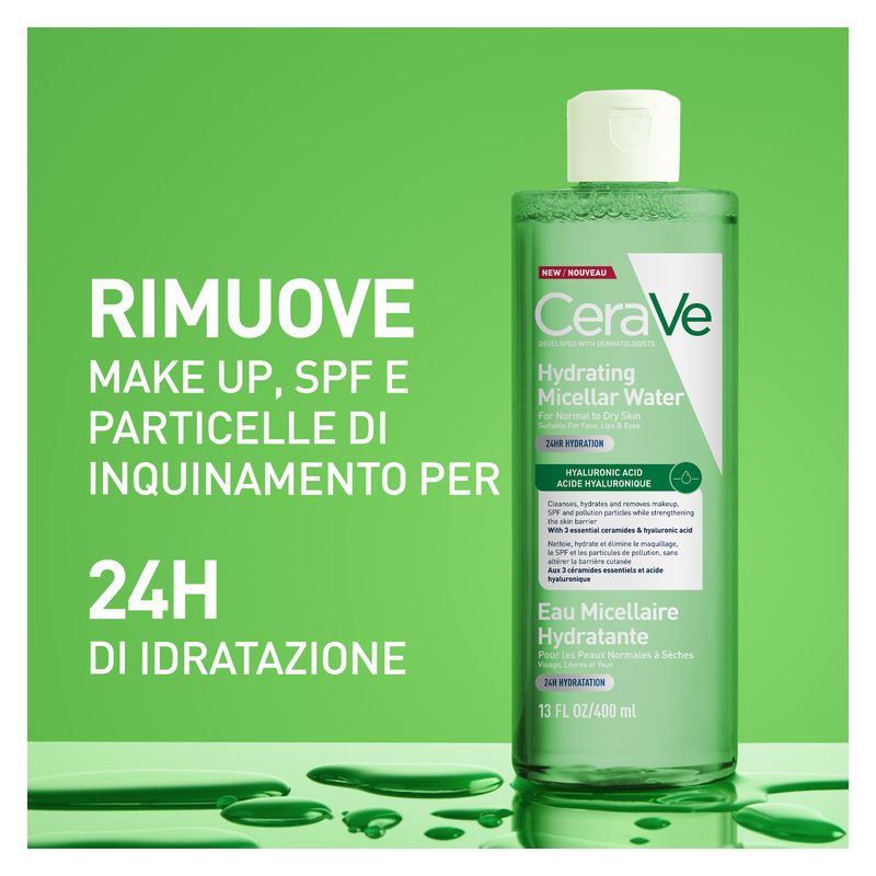 CERAVE - ACQUA MICELLARE IDRATANTE PER PELLI DA NORAMLI A SECCHE ACIDO IALURONICO