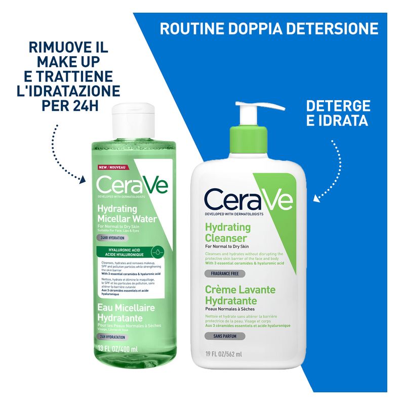 CERAVE - ACQUA MICELLARE IDRATANTE PER PELLI DA NORAMLI A SECCHE ACIDO IALURONICO