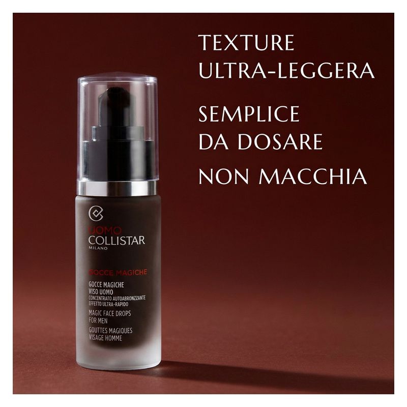 Collistar Uomo Gce Magiche Viso, Concentrato Autoabbronzante Uomo, 30 ml, Effetto Ultra-Rapido, Abbronzatura Naturale Senza Sole e Idratante Collistar Uomo Gce Magiche Viso, Concentrato Autoabbronzante Uomo, 30 ml, Effetto Ultra-Rapido, Abbronzatura Naturale Senza Sole e Idratante