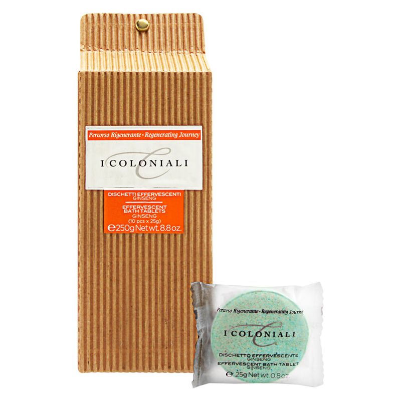 I Coloniali TAVOLETTE EFFERVESCENTI PER IL BAGNO GINSENG & BAMBOO
