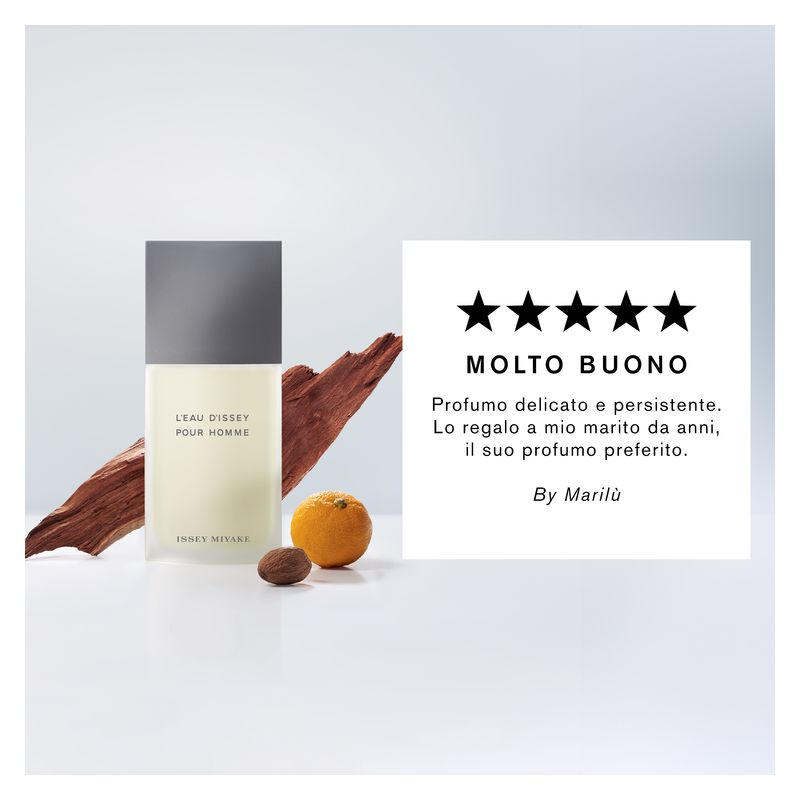Issey Miyake L'Eau d'Issey Pour Homme, Eau de Toilette Uomo, 125 ml Spray, Profumo maschile legnoso e acquatico, Fragranza fresca e speziata Issey Miyake L'Eau d'Issey Pour Homme, Eau de Toilette Uomo, 125 ml Spray, Profumo maschile legnoso e acquatico, Fragranza fresca e speziata