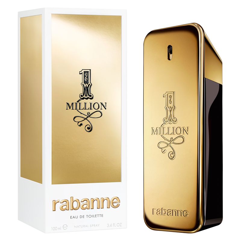 Rabanne 1 Million, Eau de Toilette Uomo, 100 ml Spray, Profumo maschile legnoso e speziato, Fragranza iconica per l'uomo audace e di successo Rabanne 1 Million, Eau de Toilette Uomo, 100 ml Spray, Profumo maschile legnoso e speziato, Fragranza iconica per l'uomo audace e di successo