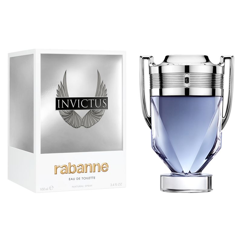 Rabanne Invictus, Eau de Toilette Uomo, 100 ml Spray, Profumo Maschile Legnoso Fresco, Fragranza della Vittoria per l'Eroe Moderno