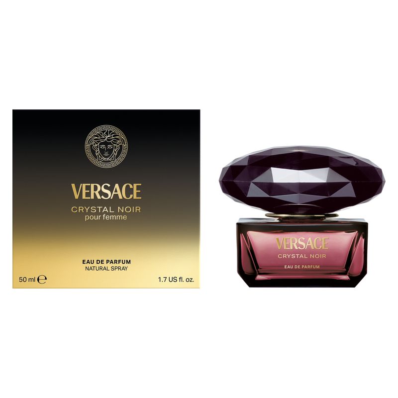 Versace Crystal Noir, Eau de Parfum Donna, 50 ml Spray, Profumo femminile sensuale e misterioso, Fragranza Floreale Orientale persistente e da scia Versace Crystal Noir, Eau de Parfum Donna, 50 ml Spray, Profumo femminile sensuale e misterioso, Fragranza Floreale Orientale persistente e da scia