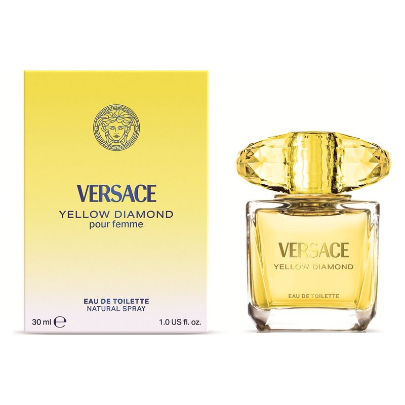Versace Yellow Diamond, Eau de Toilette Donna, 30 ml Spray, Profumo femminile floreale e fruttato, luminoso e sensuale per l'estate