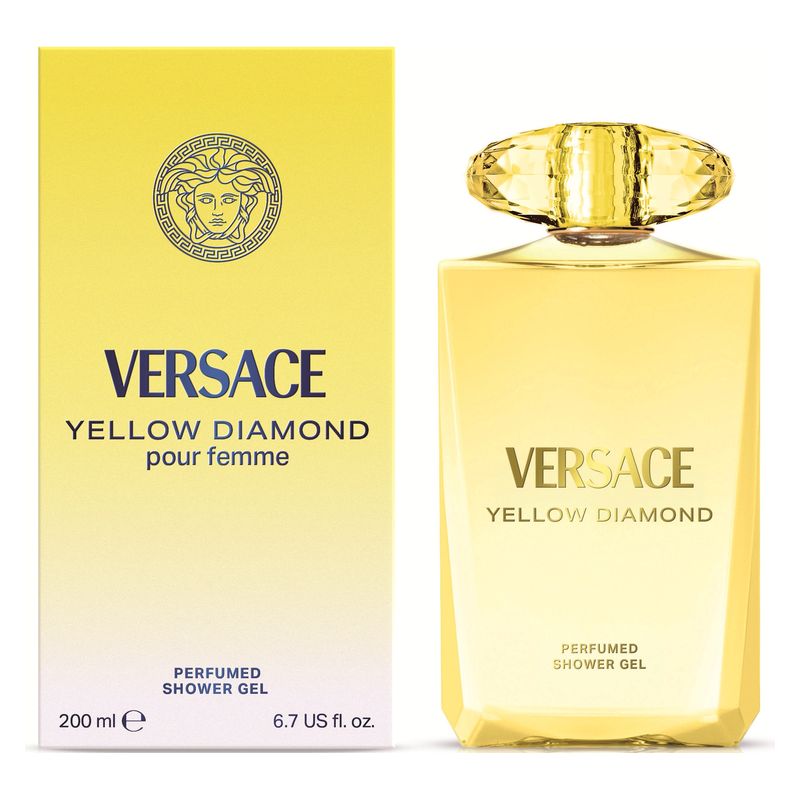 Versace Yellow Diamond, Gel Doccia Profumato Donna, 200 ml, Bagnoschiuma Idratante con note Floreali e Fruttate, per Pelle Morbida e Setosa Versace Yellow Diamond, Gel Doccia Profumato Donna, 200 ml, Bagnoschiuma Idratante con note Floreali e Fruttate, per Pelle Morbida e Setosa