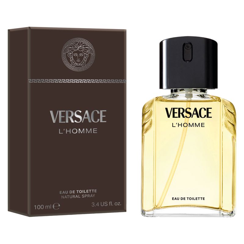 Versace L'Homme, Eau de Toilette Uomo, 100 ml Spray, Profumo maschile classico, legnoso e speziato, un'icona di stile senza tempo per l'uomo virile